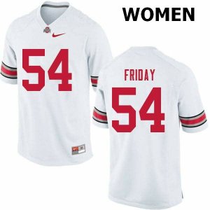 Women's Ohio State Buckeyes #54 Tyler Friday White Nike NCAA College Football Jersey Holiday MHS1744LL